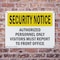 Signmission Visitors Report To Front Office OSHA Security Notice Sign, Plastic, 10in W x 7in L, 2PK OS-2PACK-SN-P-710-L-11676 - alternate 5